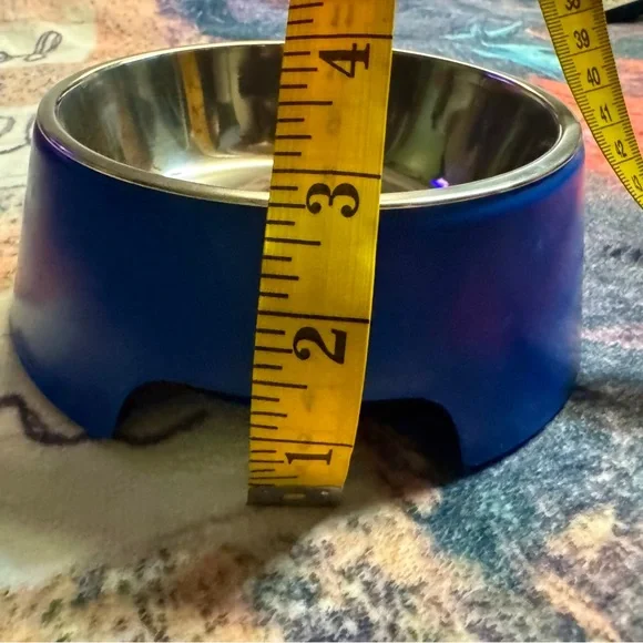 💜 Blue Gripperz Stainless Steel Spill Proof Pet Bowl - NWOT - Picture 4 of 5